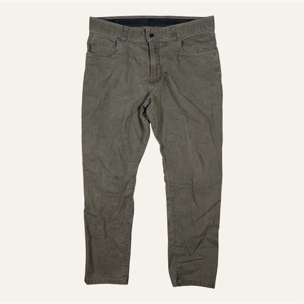 Origin MOAB Maine 5 Pocket Pant Men 36x30 Fit 38 Grayish Green Straight Stretch